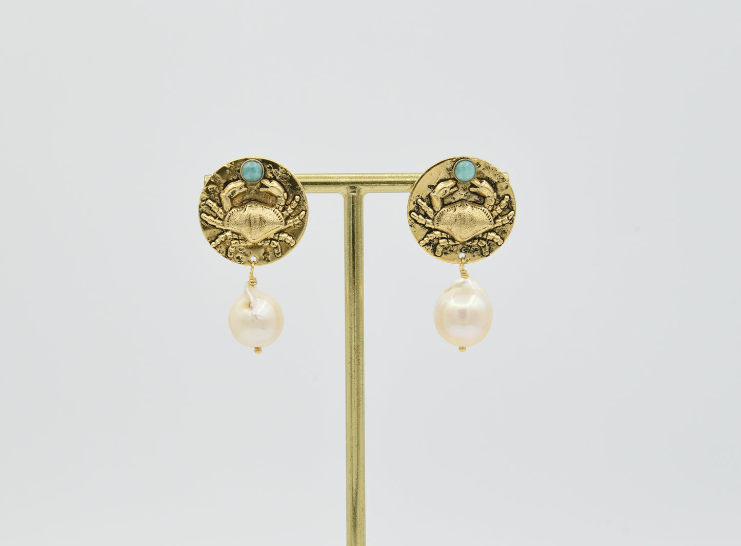 Boucles d'oreilles Crabe avec pierre