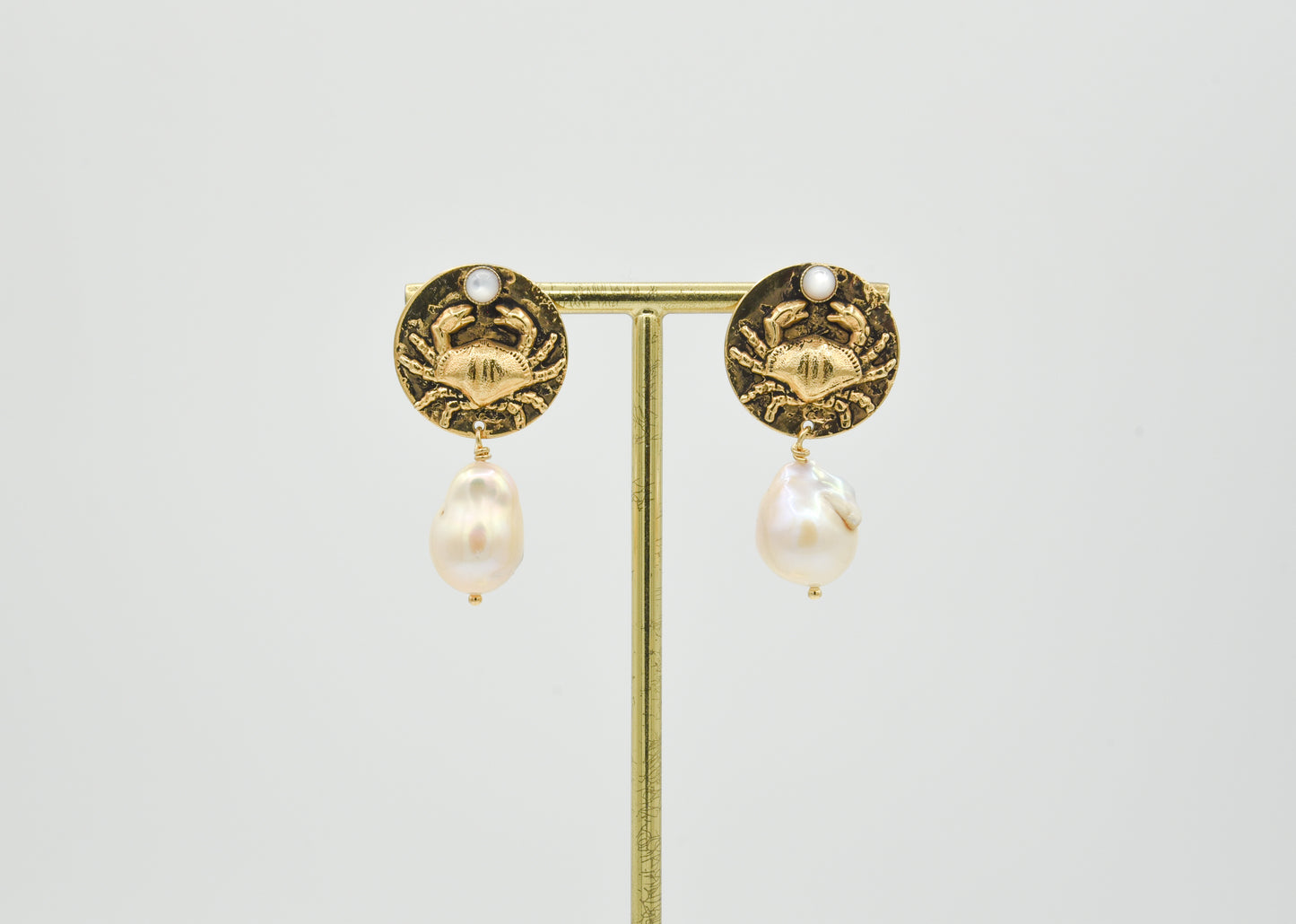 Boucles d'oreilles Crabe avec pierre