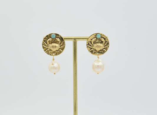 Boucles d'oreilles Crabe avec pierre